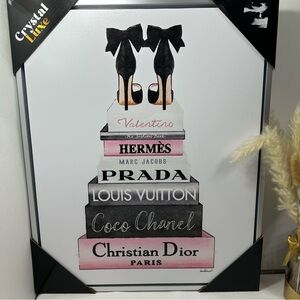 Fashion Stupell Industries Elegant Black Bow Heals On Glam Designer Bookstack